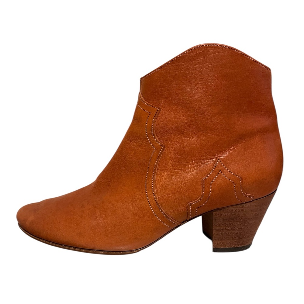 Isabel Marant Western Boots Smooth Cognac Leather